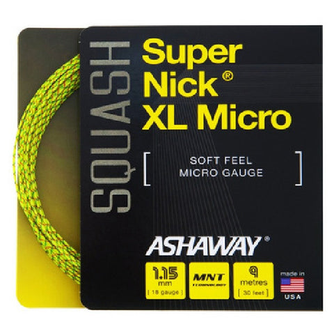 Ashaway SuperNick XL Micro Squash String Set - 1.15mm