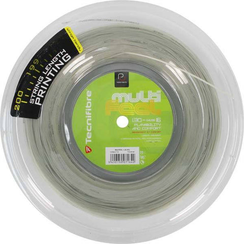 Tecnifibre Multi-feel 16 / 1.30mm Tennis String 200m Reel - Pearl Grey