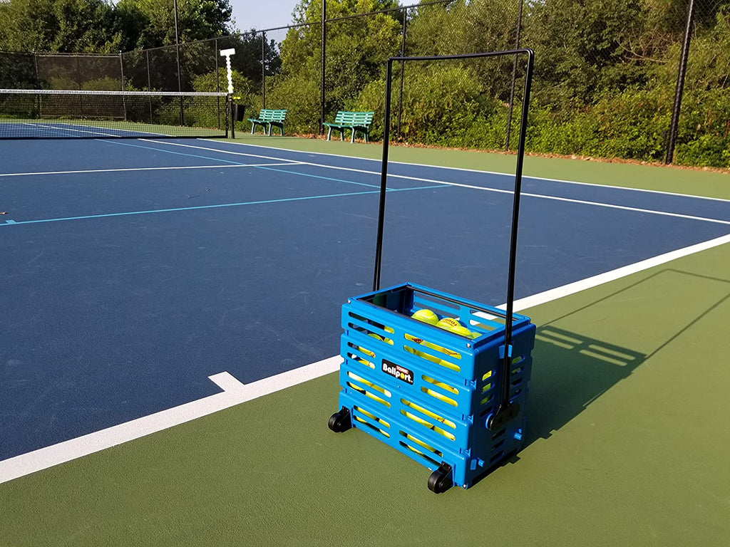 Tourna Ballport Deluxe Tennis Ball Basket With Wheels Blue – TRME Sports