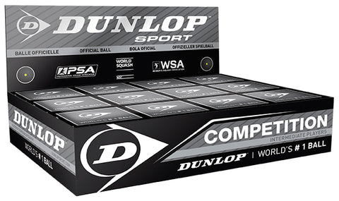Dunlop Competition Squash Balls (1 Dozen)