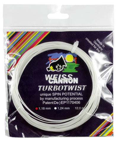 Weiss Cannon Turbo Twist 17 / 1.24mm Tennis String Set