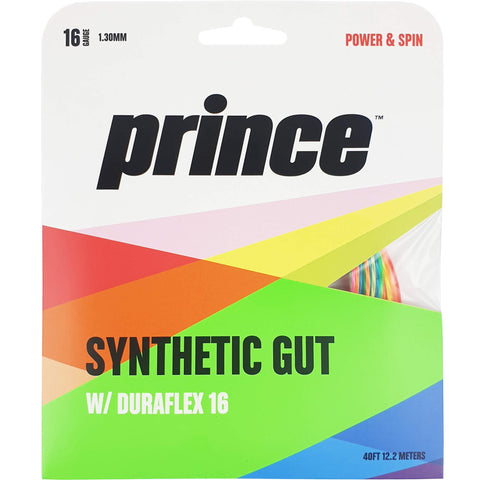 Prince Rainbow Synthetic Gut with Duraflex Tennis String Set