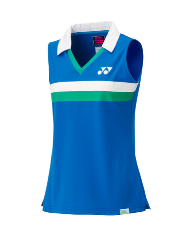 Yonex 75th Anniversary 20627A Women's Sleeveless Polo Shirt - Sapphire Blue