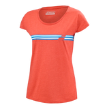 Babolat Women's Exercise Strippes Tee - Poppy Red Heather