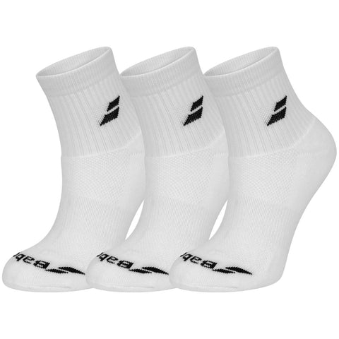 Babolat Quarter Mens Socks (3 Pairs) - Black / White