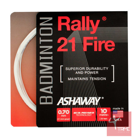 Ashaway Rally 21 Fire 0.70mm Badminton String Set - White