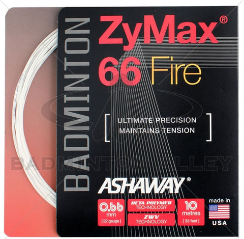 Ashaway ZyMax 66 Fire Badminton String Set - 0.66mm