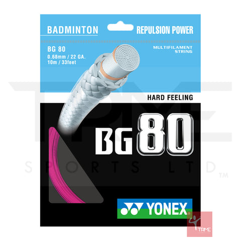 Yonex BG80 Badminton String Set - Neon Pink