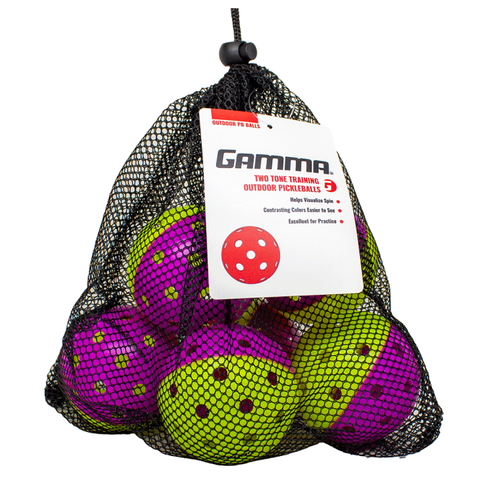 Gamma 2 Tone Outdoor Training Pickleball Green/Purple (6 Pack)