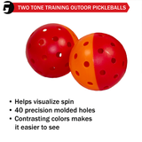 Gamma 2 Tone Outdoor Training Pickleball Red/Orange (6 Pack)