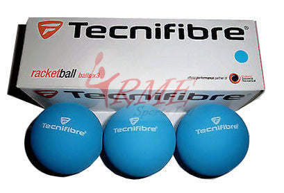 Tecnifibre Blue Racquetball Balls (Box of 3)