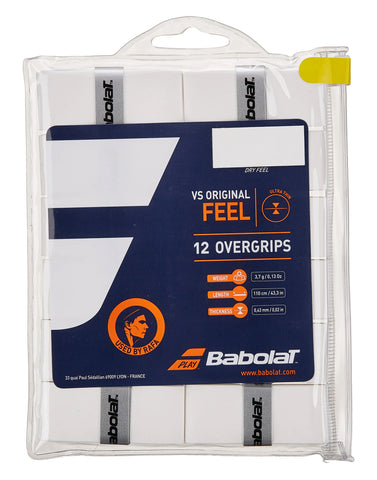 Babolat VS Original Racket Overgrip - White (Pack of 12)