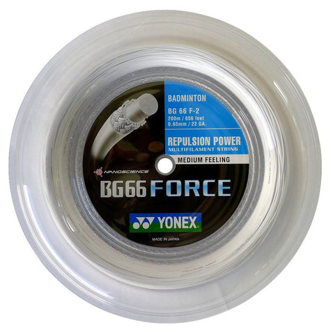 Yonex BG66 Force Badminton String 200m Reel - White