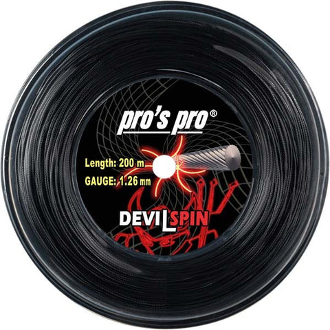 Pro's Pro Devil Spin Tennis String 200m Reel 1.26mm - Black