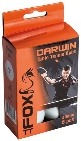 Fox Darwin 1 Star Table Tennis Balls (Pk6)