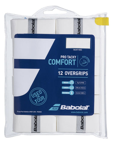 Babolat Pro Tacky Overgrip 12 Pack - White