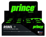 Prince Rebel Double Yellow Dot Squash Balls 12 Pack