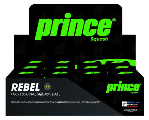 Prince Rebel Squash Balls Blue Dot (12 Balls Included)